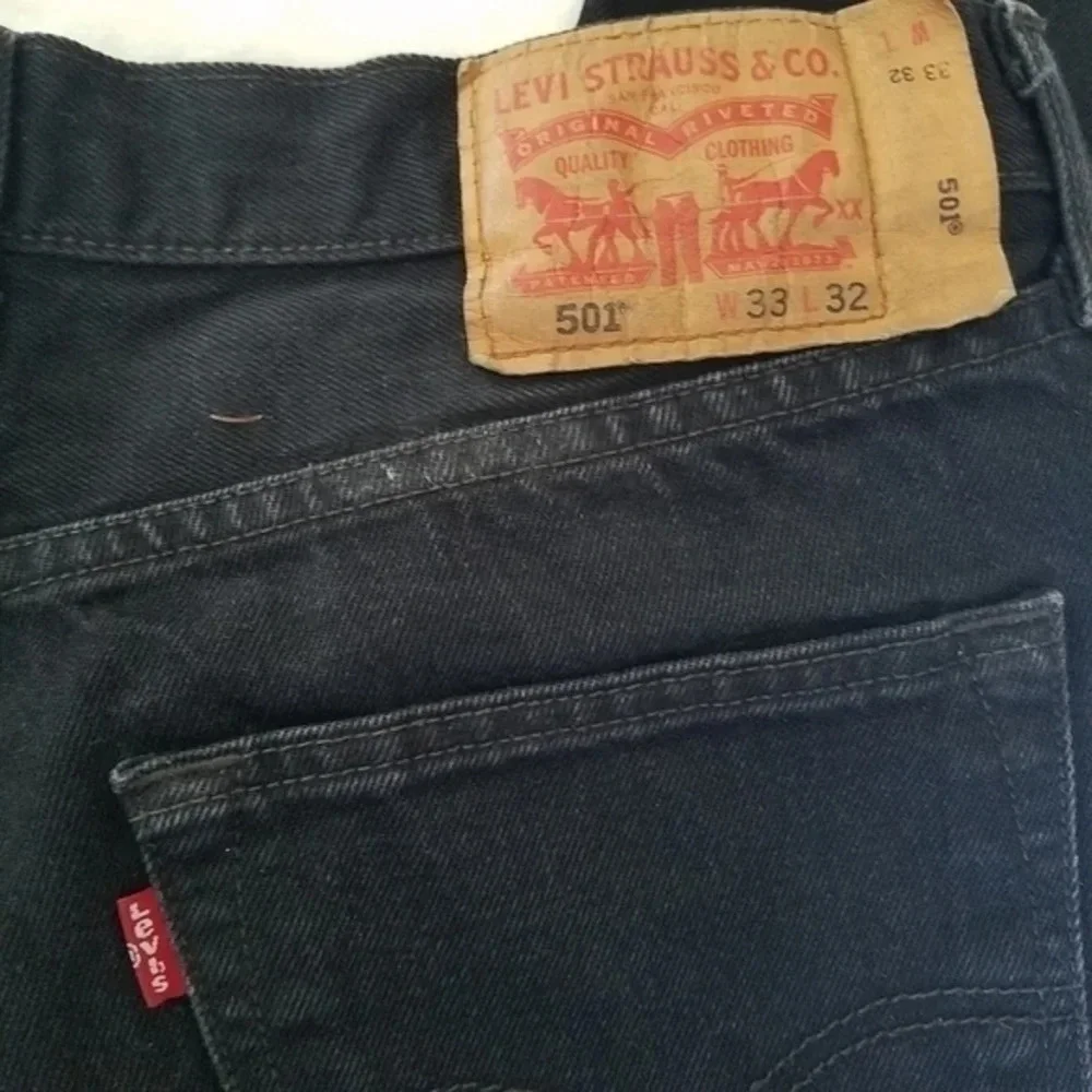 Black Levi's 501‎ Button Fly Jeans 100% Cotton